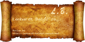 Lenhardt Balázs névjegykártya